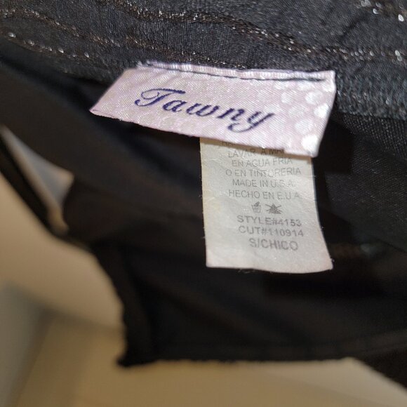 Tawny Strapless Black Mini Dress Mesh VNeck Plunge Crystal Embellishments Size S - Picture 4 of 7